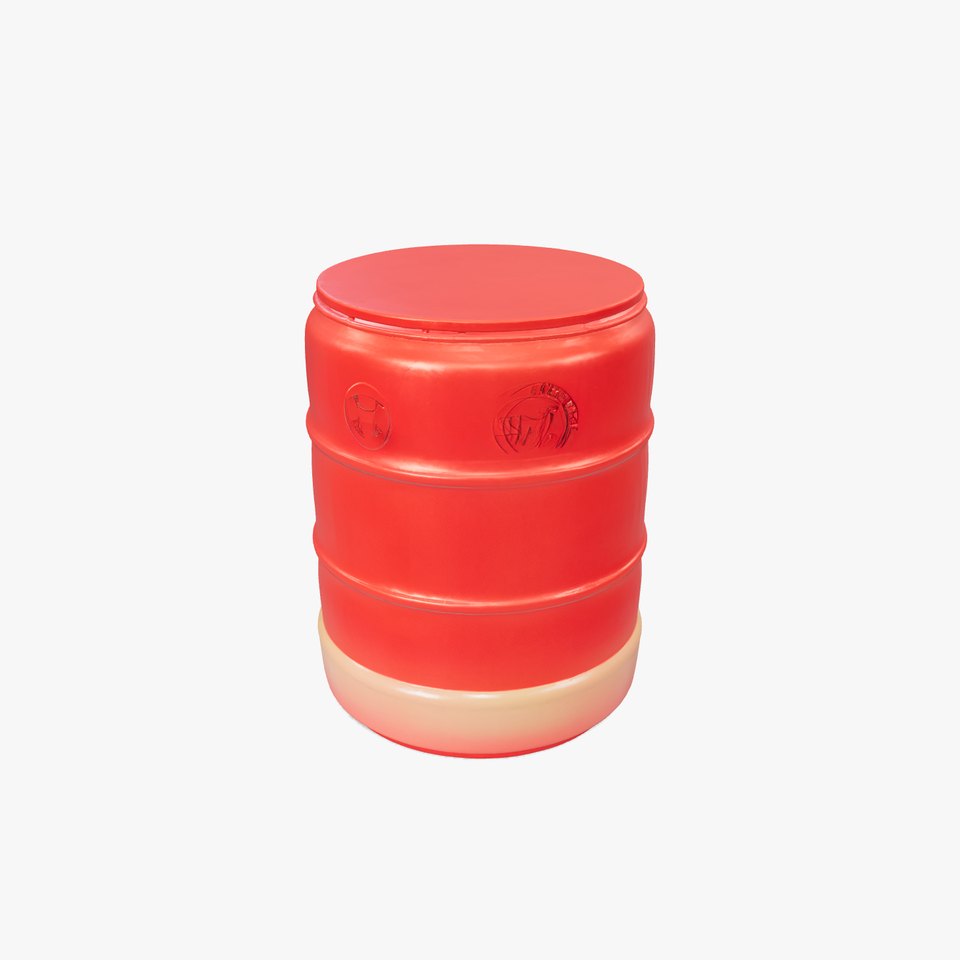 High-Gloss Cherry Red Plastic Drum Model Pack